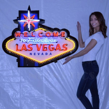 Neonetics 9VEGAS Welcome To Fabulous Las Vegas Neon Sign In Shaped Steel Can