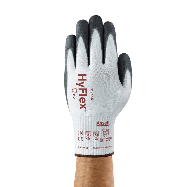 HyFlex 11-735 Cut Protection Gloves -Med Duty, High Cut Resistance, Size Medium (Pack of 12)