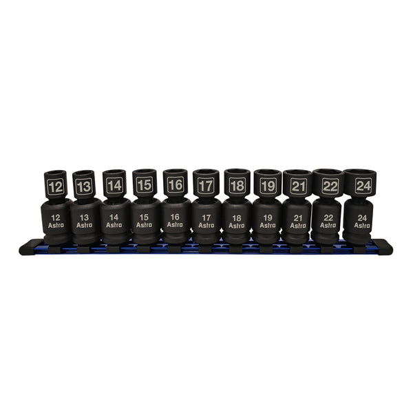 Astro Pneumatic 11-Piece 1/2 in. Drive Nano Pinless Universal Impact Metric Sockets