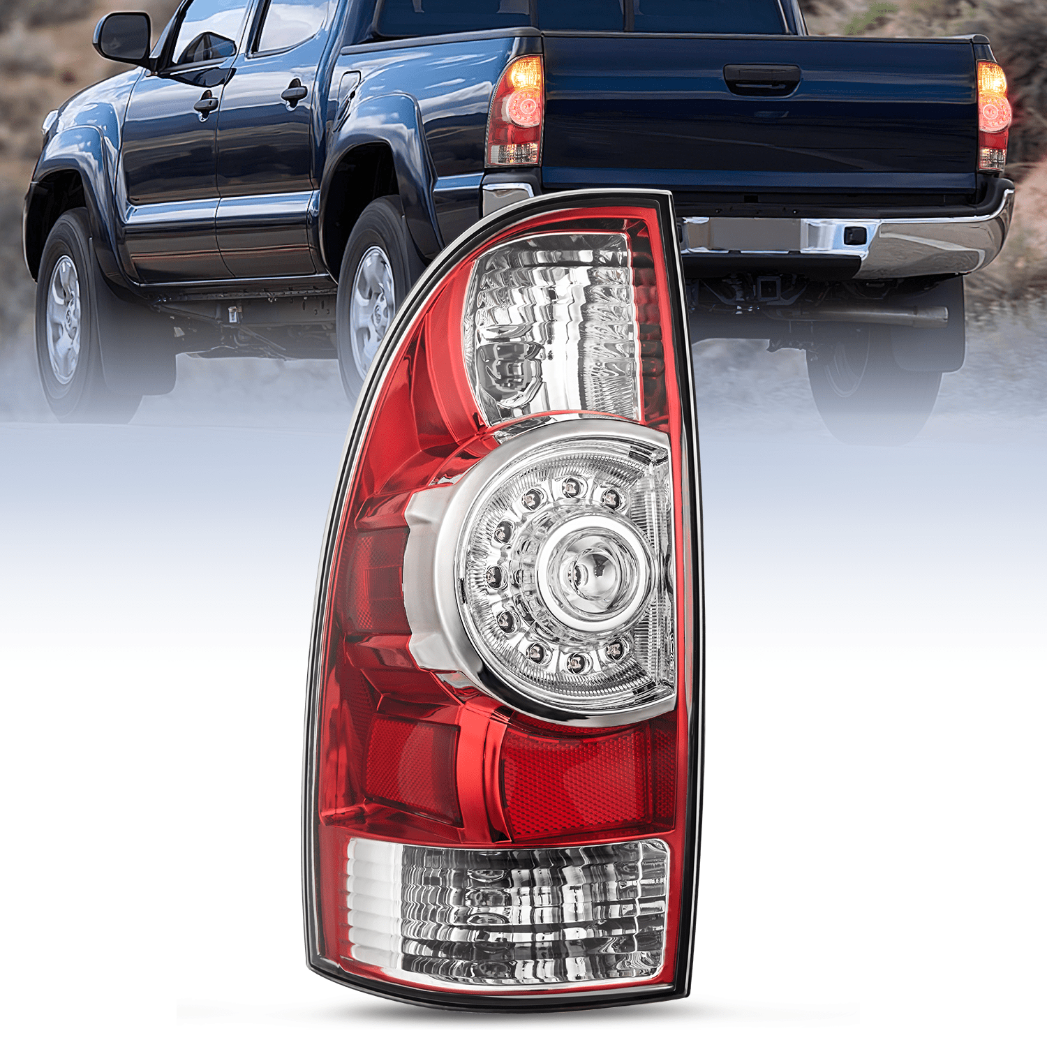 2005 2006 2007 2008 2009 2010 2011 2012 2013 2014 2015 Toyota Tacoma Tail light Assembly Rear Lamp Replacement LED Lens Driver Side