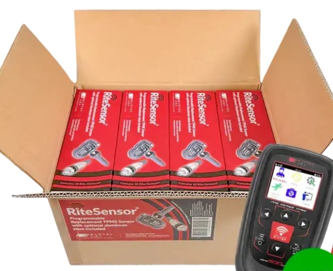 RITE-SENSOR Master pack - 12 sleeves of 10 boxed sensors w/Rubber valve stem and optional metal valve stem, total of 120 sensors (Red Box)