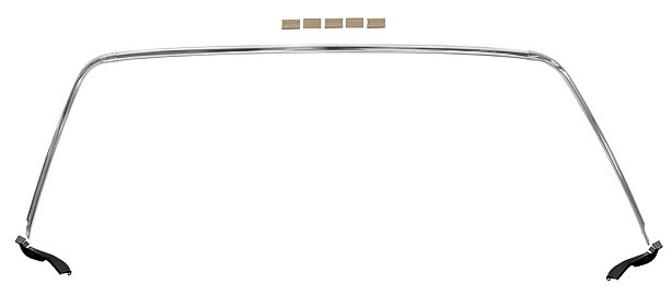 1970 - 1981 Camaro Front Windshield Chrome Trim Moldings Kit with Lower Corner Fillers Set