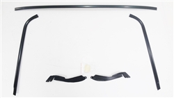 1970 - 1981 Camaro Front Windshield Trim Moldings Kit in BLACK with Lower Corner Fillers Set
