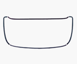 1975 - 1981 Camaro Rear Window Trim Moldings Kit in BLACK, 4 Piece Set