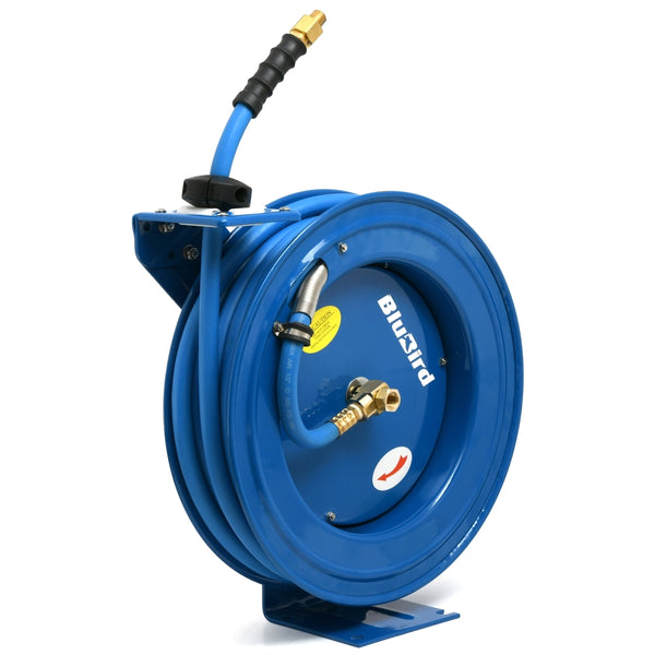 BluBird Air Hose on 18 Gauge Heavy Duty Reel 1/2 i