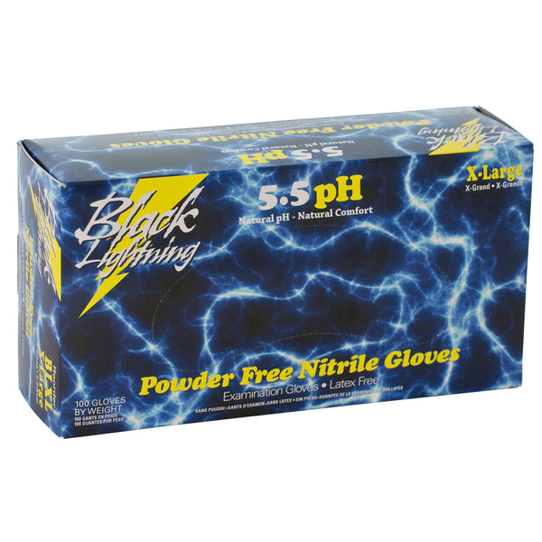 Black Lightning Black Nitrile Gloves, Small BLGBL-S