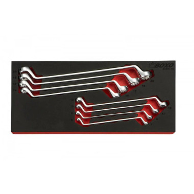 Boxo BX008-R2 8 Pc Metric 75 Degree Offset Double Box End Wrench Set
