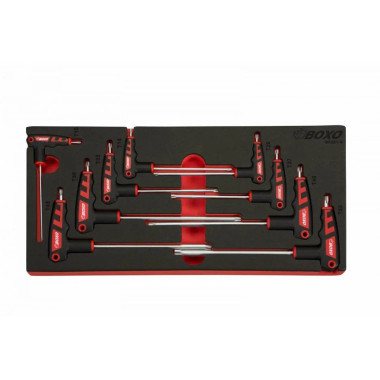 Boxo BX021-R 9 Pc Torx 2 Way T-Handle Key Set
