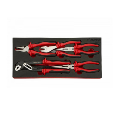 Boxo BX043-R 6 Pc Pliers & Adjustable Wrench Set