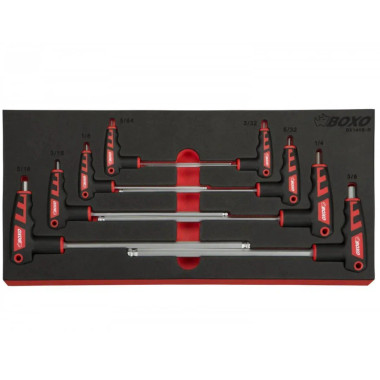 Boxo BX141S-R 8 Pc SAE 2 Way T-Handle Ball Hex Key Set