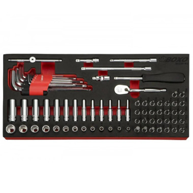 Boxo BX230-R2 72 Pc 1/4" Dr. Metric 12-Point Socket Set