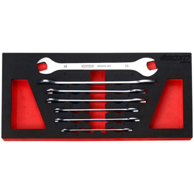 Boxo BX391-R2 7-Piece Metric Ultra Thin Double Open Ended Wrench Set