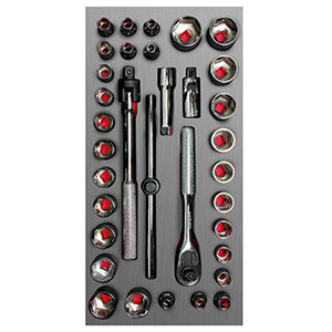 URREA 34 pc 3/8" DRIVE SOCKET SETS WITH ACCESSORIES #CH104