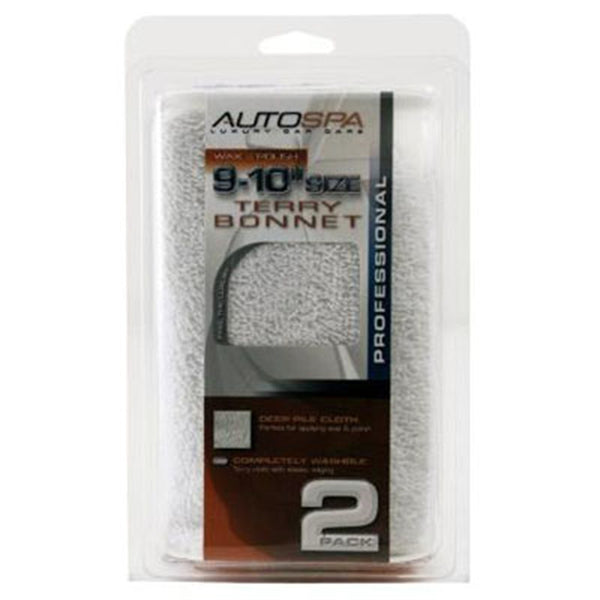 Terry Cotton Polishing Bonnet, 9" - 10", for Application and Removal of Wax, Polish and Compounds