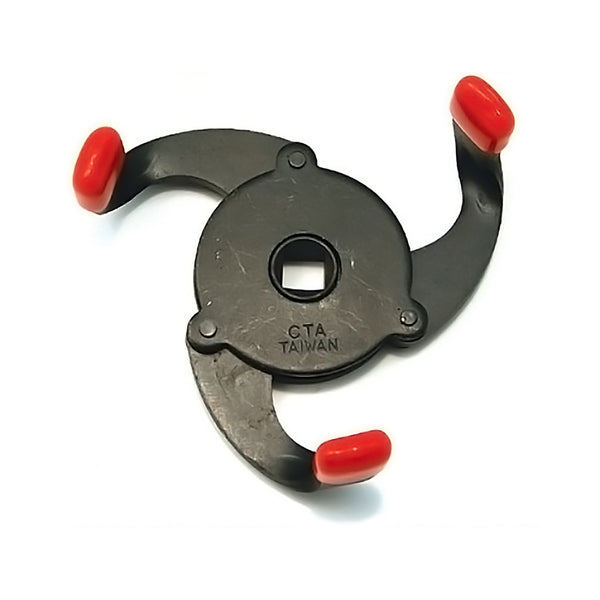 Oil Filter Wrench, Clamping Style, 2-3/8" to 3-3/4", Three Short Clamping Legs, 3/8" Drive