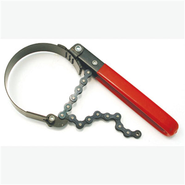Oil Filter Wrench, Chain Style, 2-3/4" to 4-1/2", Vinyl Coated Handle
