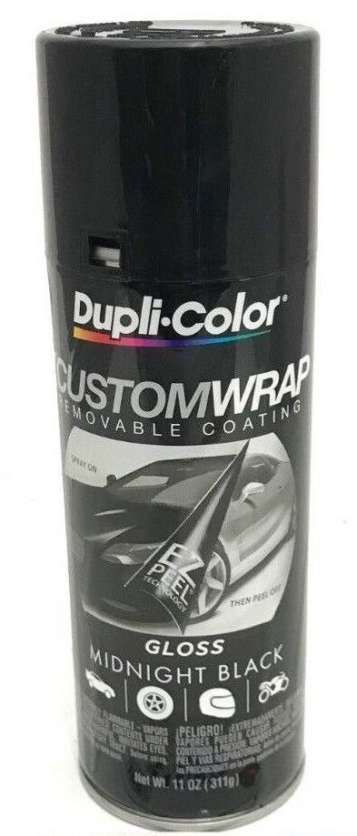 Duplicolor CWRC840 Custom Wrap Removable Paint Gloss Midnight Black- 11 oz