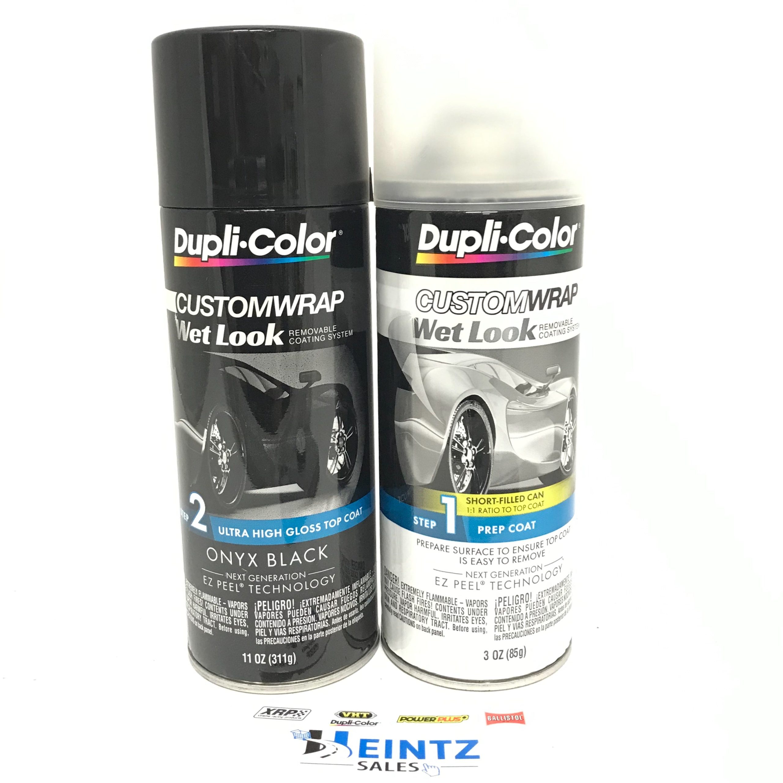 Duplicolor CWRC880 & 887 Wet Look Custom Wrap Kit Onyx Black and Prep Coat - 11oz