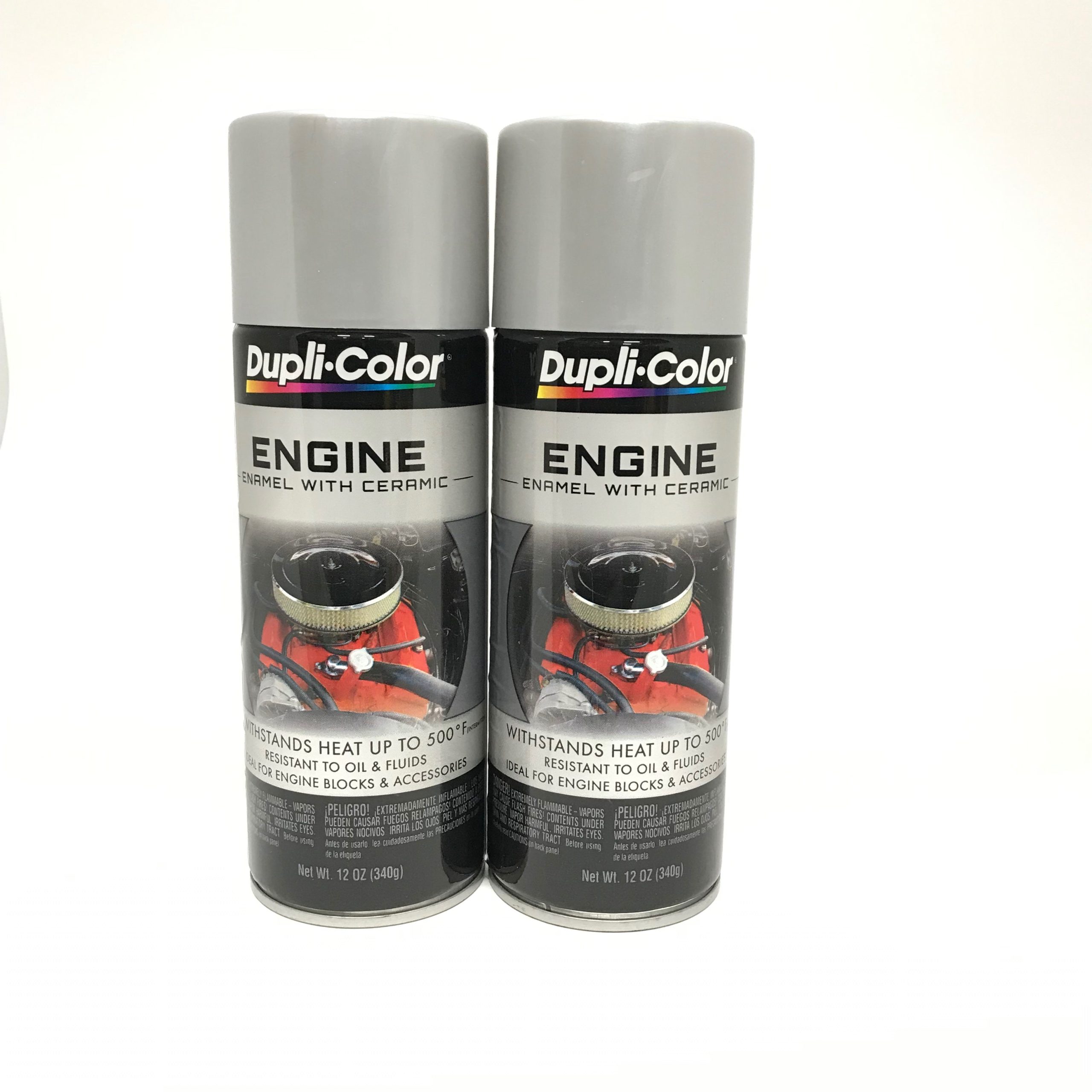 Duplicolor DE1615-2 Pack Engine Enamel Paint with Ceramic Aluminum Color -12 oz
