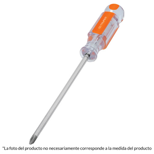 Truper 1/4x1-1/2" Phillips Screwdriver Transparent Handle #14071-2 Pack