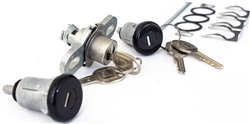 1974 - 1977 Camaro Custom BLACK Door Lock Set and Trunk Lock with GM Oval Head Style Keys, Long Door Cylinders