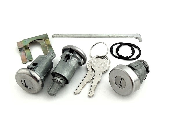 1978 - 1981 Camaro Locks Set, Doors and Trunk, Long Cylinders, GM Round Headed Keys