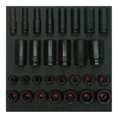 URREA 29 pc 1/2" DRIVE IMPACT SOCKET SETS #CH218