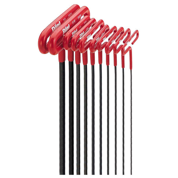 10 Piece 9" SAE Cushion Grip T-Handle Hex Key Set EKL53910