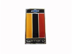 1975 - 1977 Camaro Header Panel Emblem with Bow Tie, Orange Black Red