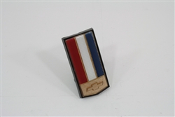 1985 Camaro Header Panel Emblem for Berlinetta, Bow Tie Logo Shield, Colors: Red, White, Blue, and Gold