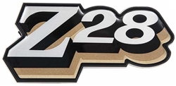 1978 Camaro Z28 Fuel Door Emblem, GOLD Logo with Silver Fill Coloring