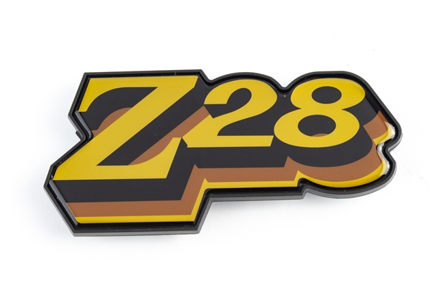 1978 Camaro Z28 Fuel Door Emblem, GOLD Logo with Gold Fill Coloring