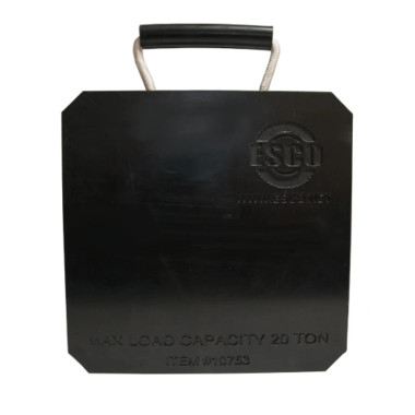 Esco 10753 Jack Plate, 12"x12"x1", With Built In Handle, Black (20 Ton Weight Capacity)