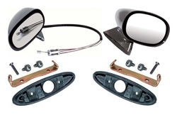 1970 - 1981 Camaro New Bullet Mirror Kit, LH and RH with Gaskets, Brackets and Hardware Set