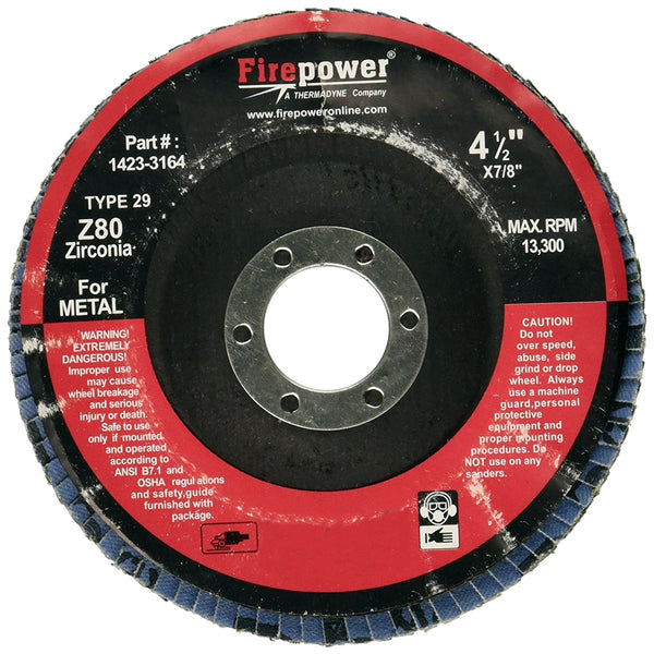 Type 29 Flap Disc, 4-1/2" x 7/8", ZA 80 Grit FPW1423-3164