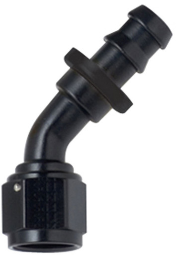Fragola Hose Fitting #4 45 Deg Push Lock Black 204504-BL