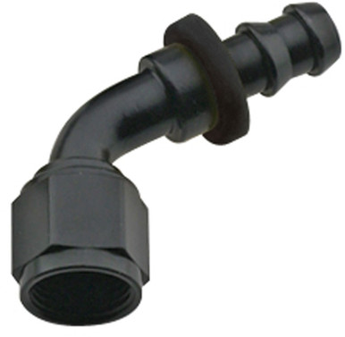Fragola Hose Fitting #j8 60 Deg Push Lock Black 206008-BL