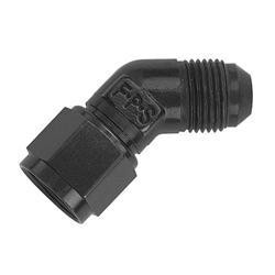 Fragola #6 Female Swivel to Male 45 Degree Fitting Black 498003-BL