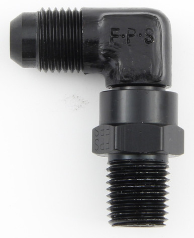 Fragola #8 x 3/8 MPT 90 Deg Swivel Adapter Black 499108-BL