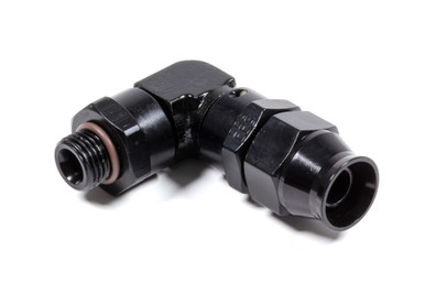 Fragola Hose Fitting #8 90 Deg to #6 ORB PTFE Black 689707-BL