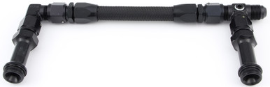 Fragola #8 Fuel Line Kit 7/8-20 Dual Inlet 4150 Black 930003-BL