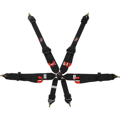 G-Force 6pt Harness Camlock HNR Indiv P/U Black FIA 7622BK