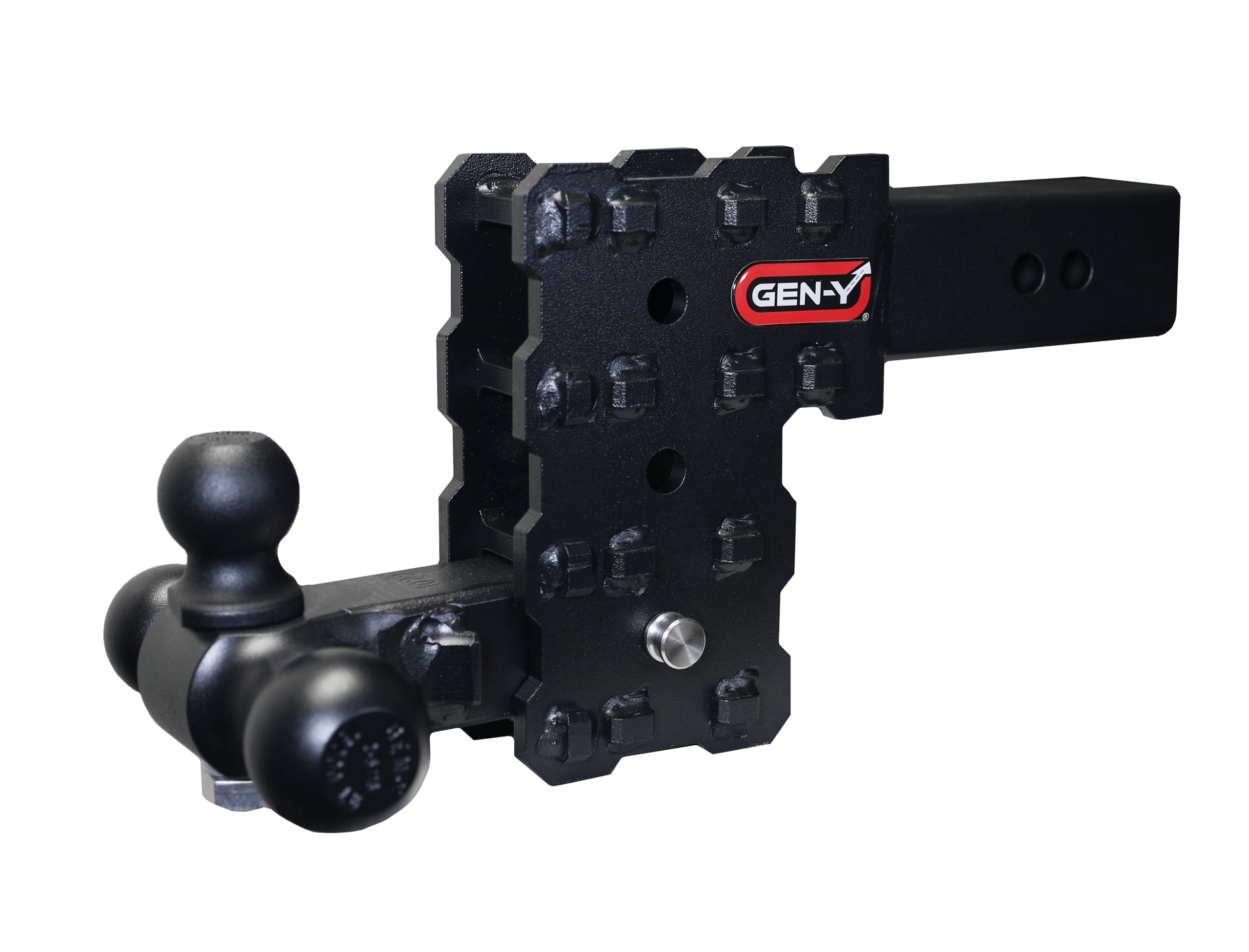 GEN-Y Hitch GH-2433X PHANTOM-X 2.5" Solid Shank 5" Drop 1.6K TW 16K Hitch & GH-052 Tri-Ball Mount