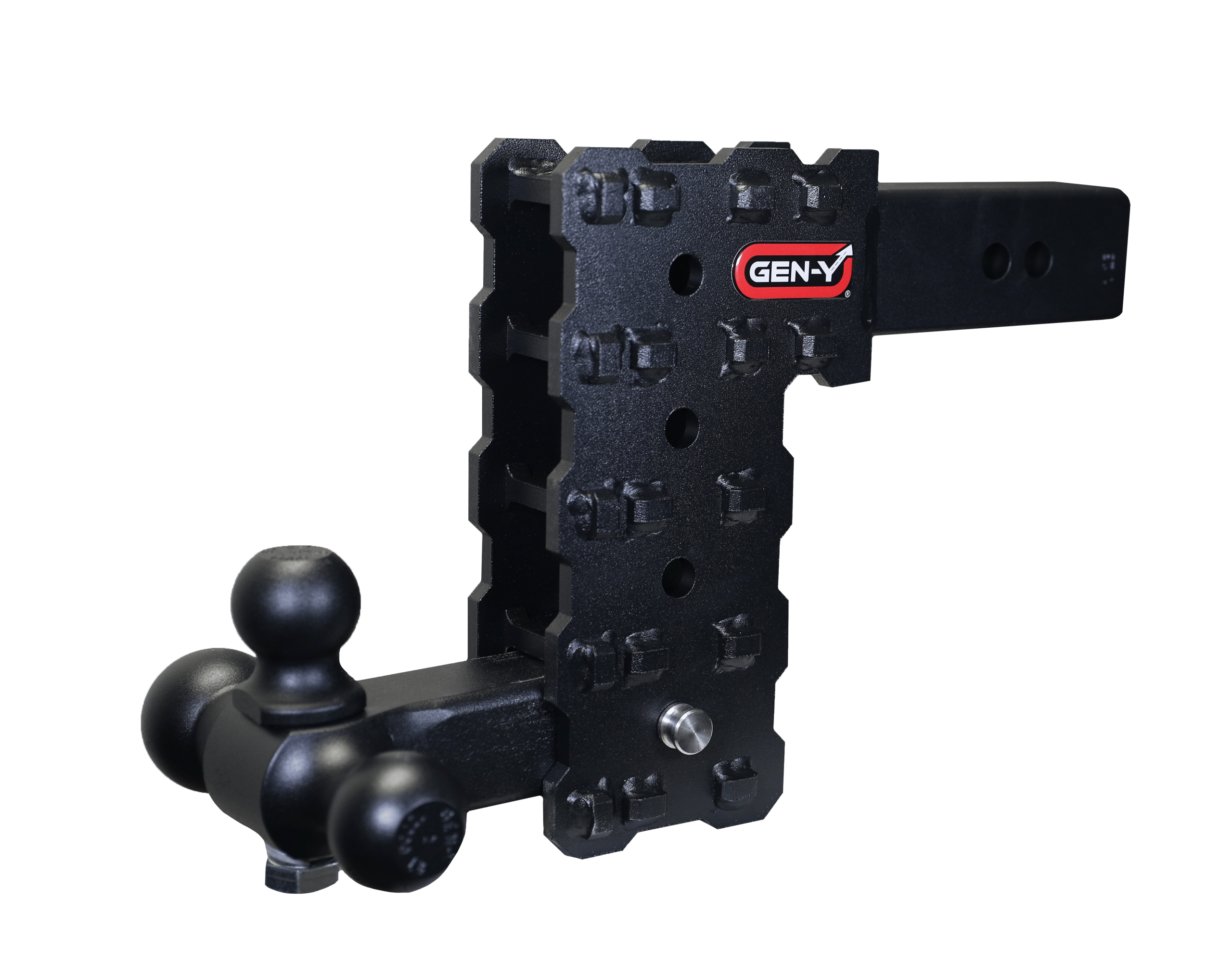 GEN-Y Hitch GH-2434X PHANTOM-X 2.5" Solid Shank 7.5" Drop 1.6K TW 16K Hitch & GH-052 Tri-Ball Mount