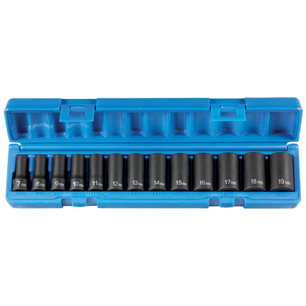 13 Piece 3/8" Drive Semi Deep 12 Point Metric Impact Socket Set GRE1203MSD