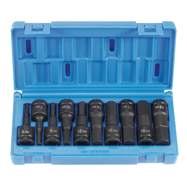 1/2" Drive 10 Piece Metric Hex Driver Set GRE1498MH