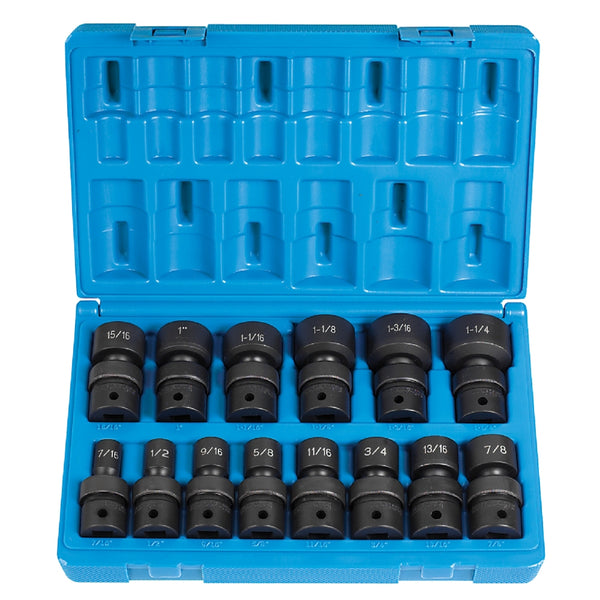 1/2" Dr. 14 Pc. Std. Length Frac.Univ.Set- 12 Point GRE1714U