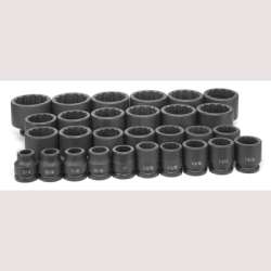 Grey Pneumatic 3/4" Dr. 12 Pt. 29 Piece Fract. Master Set