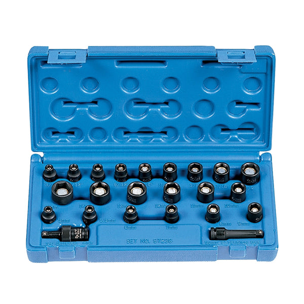 1/4" Dr. 23 Pc. Std. Length SAE/Met. Magnetic Set GRE9723G