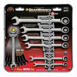 GearWrench 7pc Ratcheting Combination Wrench Set - Metric